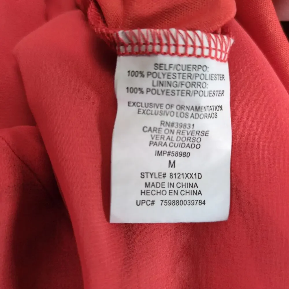 Sequin Hearts Orange Chiffon Sleeveless Mini Sun Dress Jr Sz M Lattice Straps - Picture 8 of 10